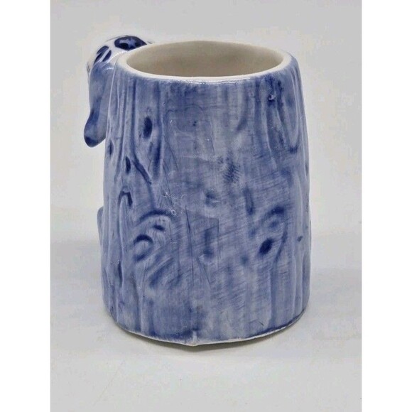 Vintage Delft Blue White Porcelain Puppy Dog Figure Toothpick Holder Handpainted - Picture 3 of 8